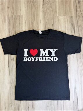 Black "I ♥ My Boyfriend" Graphic Tee youth sz LRG